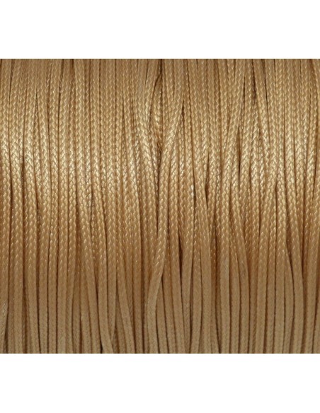 Cordon imitation coton ciré brillant en polyester enduit 1mm beige sable