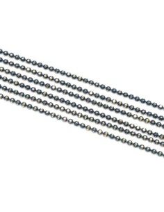 chaînette bille 1,5mm facettée en métal doré et bleu vert 2