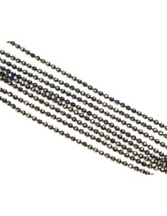 chaînette bille facetté 1,5mm en métal doré et noir ciselé, martelé 2