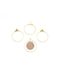 Support boucle d'oreille créole en métal doré 25mm 2