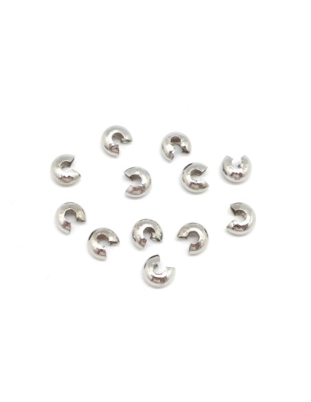 perle cache noeud à serrer en métal argenté 5mm