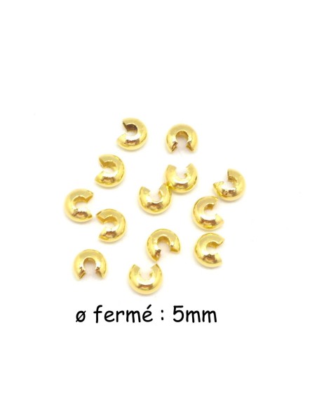 perle cache noeud cache perle à serrer 5mm en métal doré