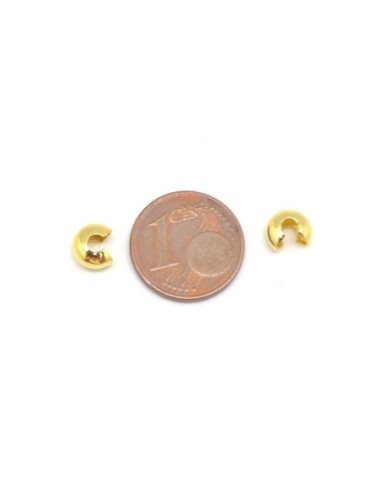 perle cache perle à écraser 5mm en métal doré