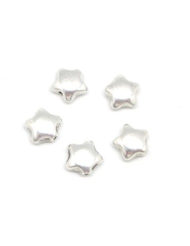 perle étoile en métal argenté