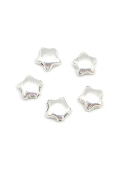 perle étoile en métal argenté