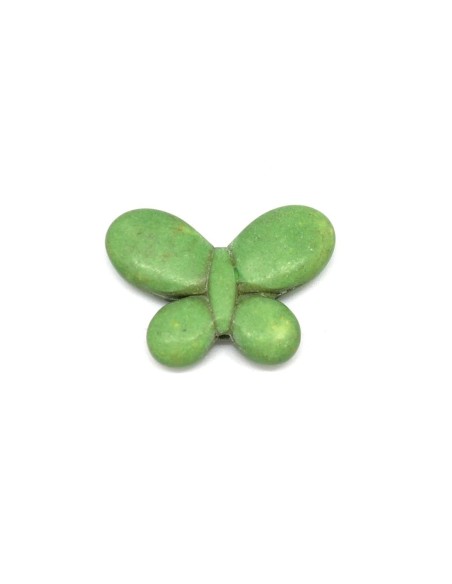 perle vert amande en forme de papillon pour creation collier