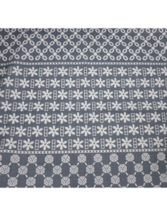 Coupon tissus gris à motif géométrique beige 70cm x 95cm 2