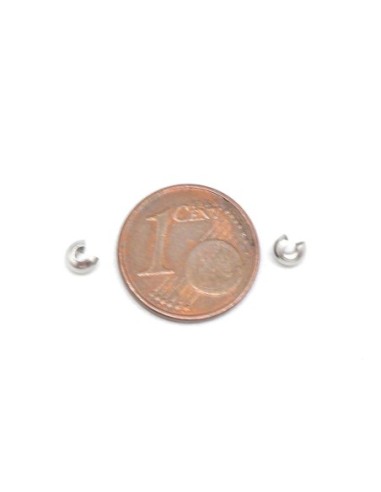 cache noeud cache perle à serrer 3mm en métal argenté