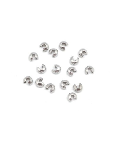 perle cache noeud à serrer 3mm en métal argenté