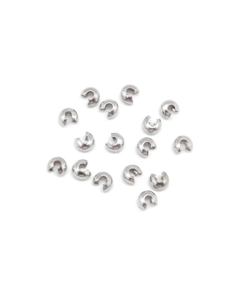 perle cache noeud à serrer 3mm en métal argenté