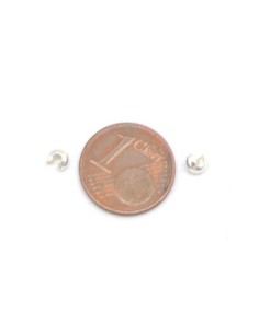 perle cache noeud cache perle à serrer 3mm en métal argenté brillant blanc 2