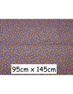 tissus parme lilas pastel motif cerise 95cm x 145cm pas cher