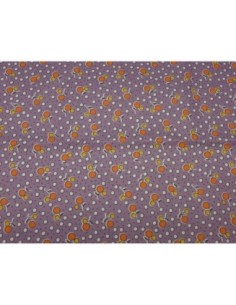 tissus parme lilas pastel motif cerise 95cm x 145cm pas cher 2