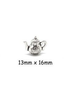 petite breloque théière en métal argenté pour bijoux ou vitrine miniature