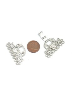 Fermoir argenté à clip en métal travaillé filigrane pour bracelet manchette à 7 rangs 2