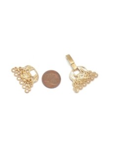 Fermoir clip en métal doré filigrane pour tissage de perles 2