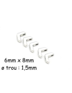 Perle chevron, EPI ou forme V géométrique en métal argenté