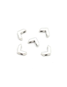 Perle chevron, EPI ou forme V géométrique en métal argenté 2