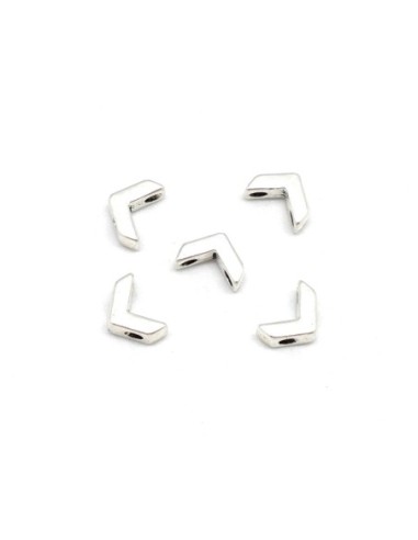 Perle chevron, EPI ou forme V géométrique en métal argenté