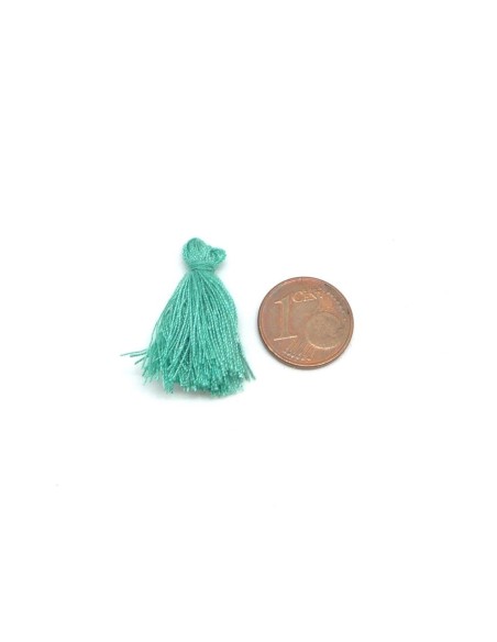 pompon vert 2,5cm en polyester et coton