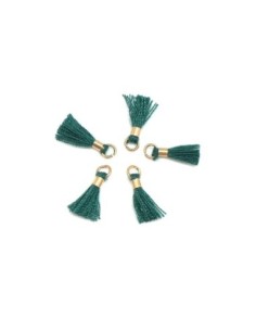 mini pompon vert épinard et métal doré pas cher