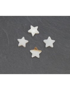 Perle étoile en nacre 10mm de couleur blanc cassé ivoire nacré 2