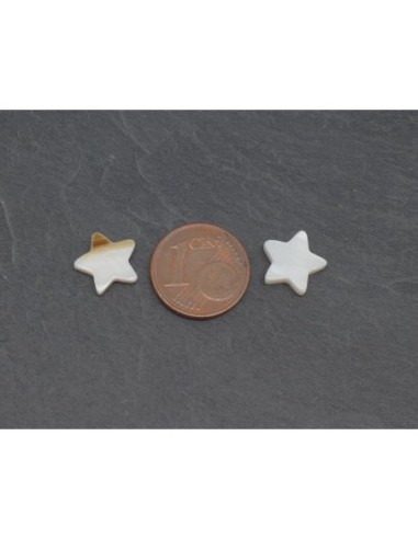 Perle étoile nacre 10mm blanc ivoire