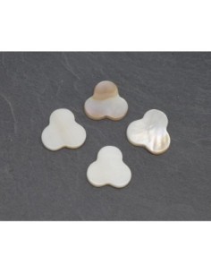 Perle fleur, rond en nacre de couleur ivoire nacré 15mm 2