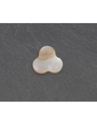 Perle 3 disques en nacre de couleur ivoire nacré 15mm