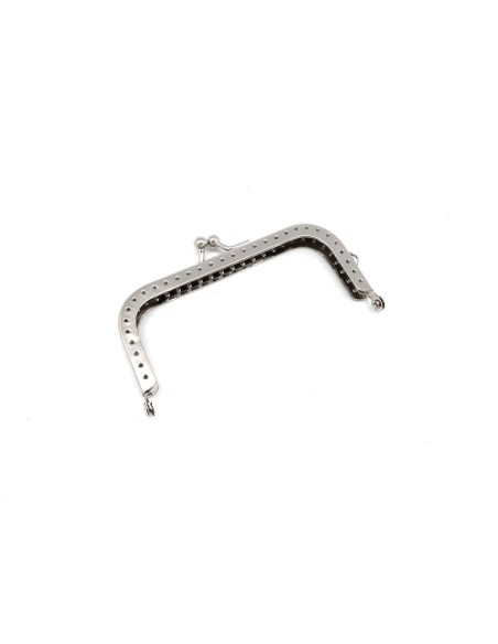 Fermoir porte monnaie en métal argenté 10cm