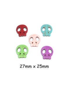 perle tête de mort mexicaine, crâne imitation Howlite divers coloris