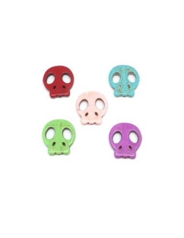 perle crâne imitation Howlite divers coloris