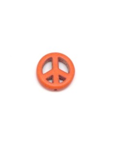 perle Peace and love orange imitation Howlite 15mm 2