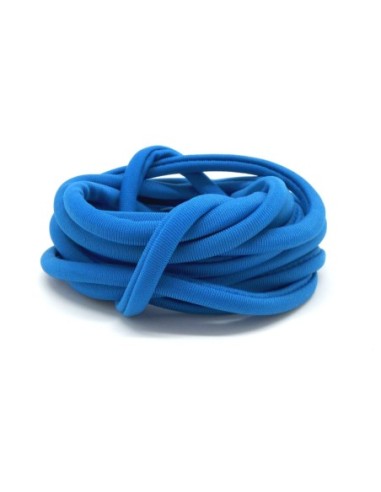 Cordon lycra élastique 5mm style spaghetti bleu légèrement brillant
