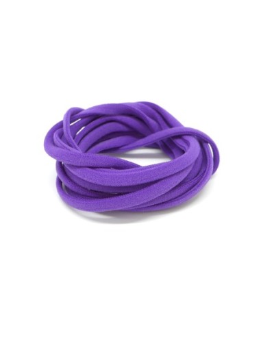 Cordon lycra élastique stretch 4mm style spaghetti violet vif mat