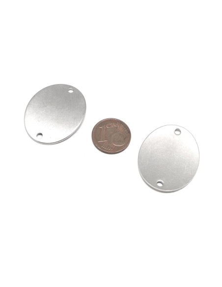 plaque ovale en acier inoxydable argenté peut être gravé