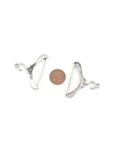 Breloque cintre en métal argenté thème couture 31mm x 39mm 2