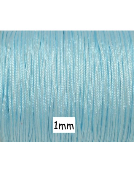 Fil de jade 1mm de couleur bleu ciel - idéal noeud coulissant - WRAP - SHAMBALLA