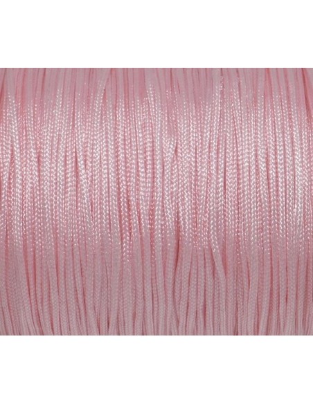Fil nylon tressé résistant 1mm rose pâle - idéal noeud coulissant - WRAP - SHAMBALLA