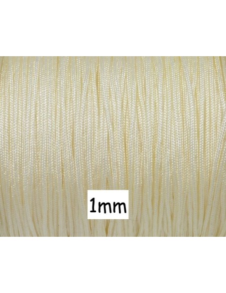 Fil de jade 1mm blanc cassé, écru - idéal noeud coulissant - WRAP - SHAMBALLA