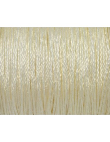 Fil nylon tressé 1mm blanc cassé, écru - idéal noeud coulissant - WRAP - SHAMBALLA