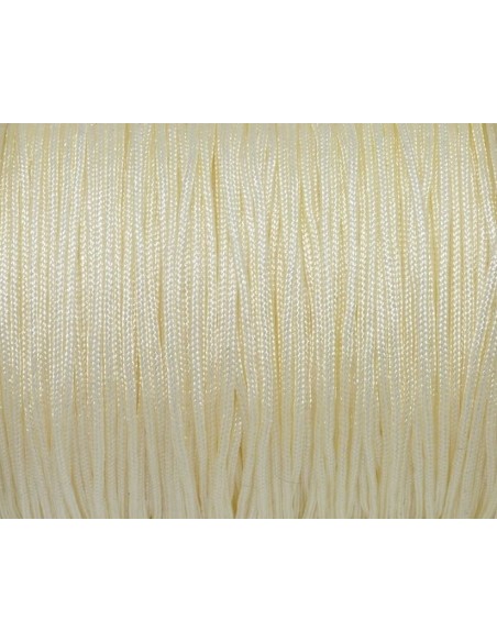 Fil nylon tressé 1mm blanc cassé, écru - idéal noeud coulissant - WRAP - SHAMBALLA