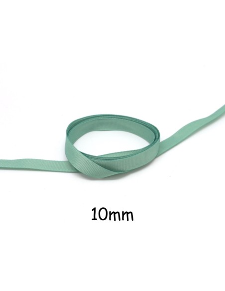 biais gros grain de largeur 10mm souple vert amande