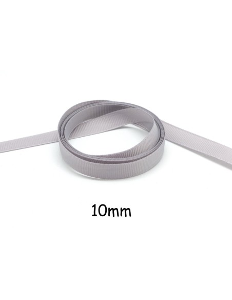 ruban gros grain de largeur 10mm souple uni gris perle, gris clair