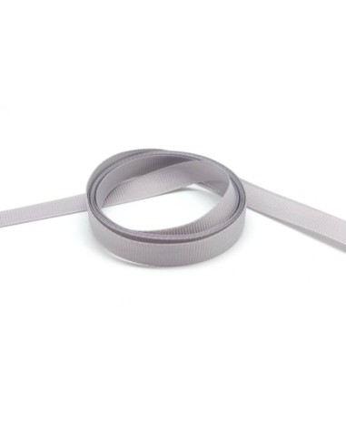 Galon gros grain de largeur 10mm souple uni gris perle, gris clair