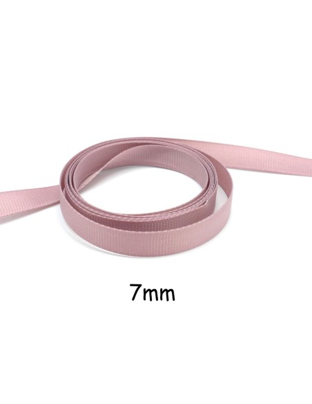 ruban gros grain souple uni vieux rose clair 7mm