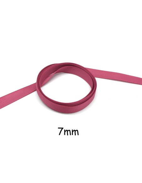 ruban gros grain souple uni rose framboise 7mm