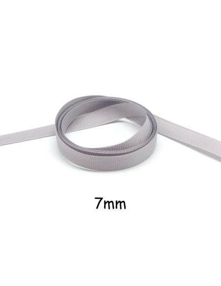 ruban gros grain de largeur 7mm souple uni gris perle, gris clair