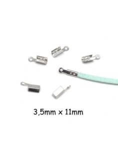 Embout serre fil en métal argenté pour cordon suédine de 3mm par exemple