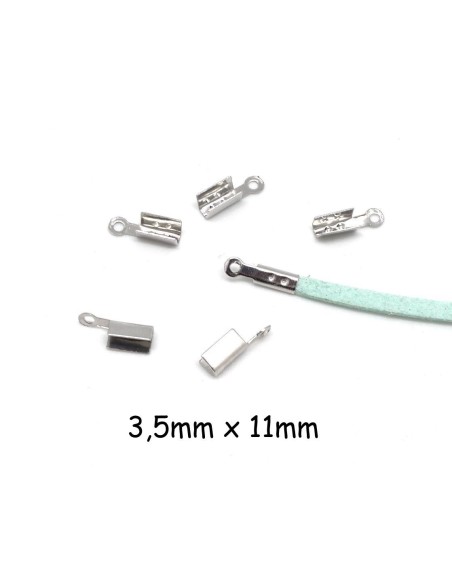 Embout serre fil en métal argenté pour cordon suédine de 3mm par exemple